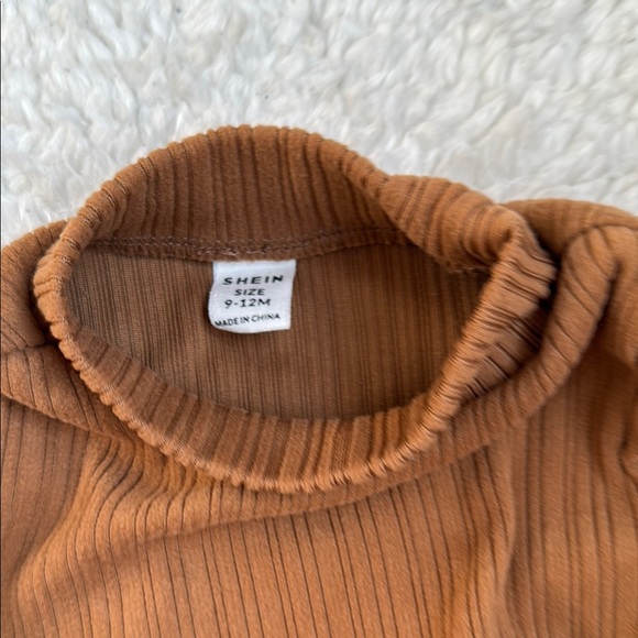 Brown Ribbed Kids One Piece - Picture 2 of 4